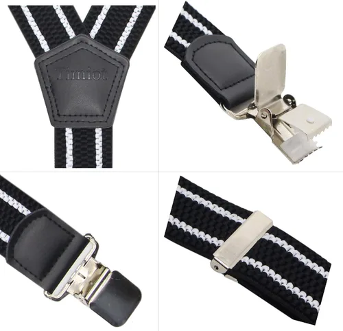 Miniatura 3 de Tirantes elásticos de alta calidad con espalda en Y para hombre perfectos de 15 pulgadas de ancho para el estilo de trabajo clips formales fuertes