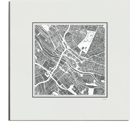 Miniatura 95 de O3 Design Studio Mapa de corte de papel Madrid negro mate de 20 x 20 pulgadas