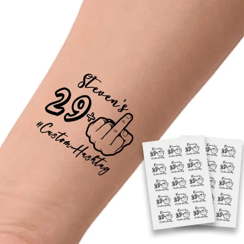 Miniatura 29 de Tatuajes temporales personalizados para fiestas, tatuajes divertidos de cerveza, regalo de cumpleaños para adultos, amigas, mujeres y hombres
