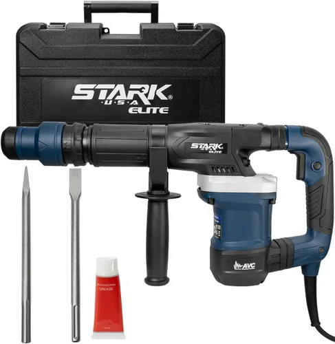 Stark USA Martillo astillador de demolición SDS-Max de 1200 W, 11 libras, martillo de astillado eléctrico con cable de demostración para