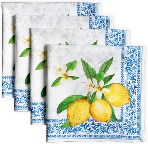 Miniatura 49 de Maison d' Hermine Happy Florals - Juego de 4 servilletas 100% algodón suave y cómodo perfectas para cenas familiares, bodas, fiestas de cóctel, 063