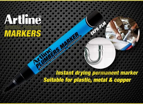 Miniatura 7 de Artline Plumbers - Marcadores permanentes, serie profesional, para uso en superficies húmedas, marcadores de construcción impermeables, punta