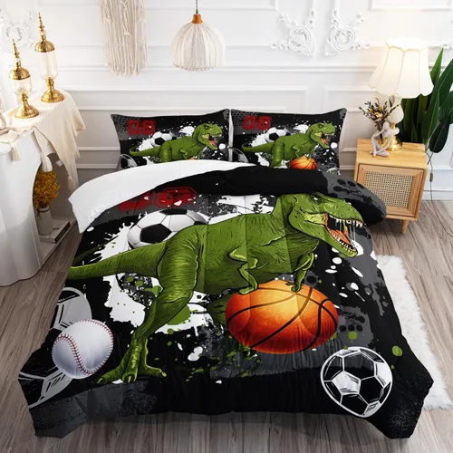 Miniatura 23 de AILONEN Juego de ropa de cama con estampado de gato en acuarela, tamaño individual con gatos y huellas para niños y niñas, juego de edredón suave