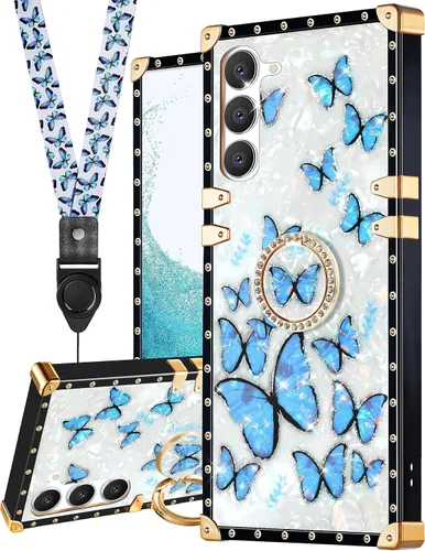 Miniatura 12 de Loheckle Funda para Samsung Galaxy Note 9 para mujer, diseño con soporte de anillo y cordón, elegante funda de lujo de abejas para Samsung Note 9 6.4