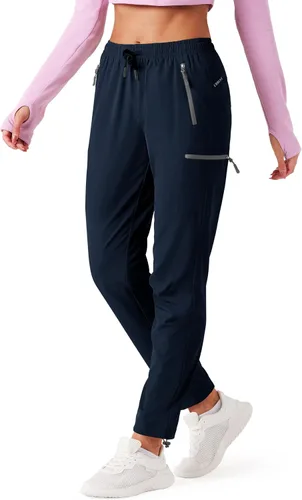 Pantalones cargo de senderismo para mujer, ligeros, de secado rápido, resistentes al agua, UPF 50+ con bolsillos con cremallera