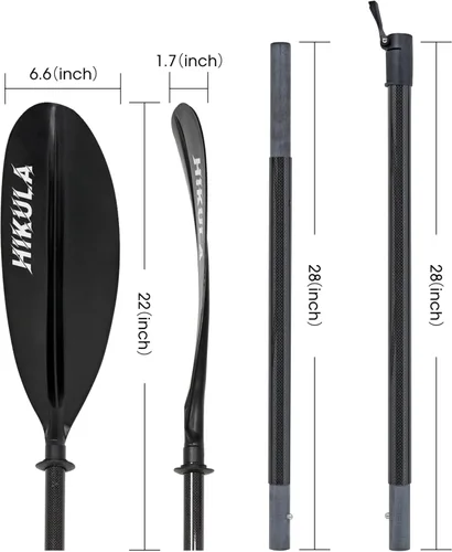 Miniatura 6 de Adjustable Carbon Fiber Shaft Kayak Paddle, Kayaking Oars with Reinforced Nylon Blade for Adults, 4 Piece, 86in/220cm to 90in/230cm
