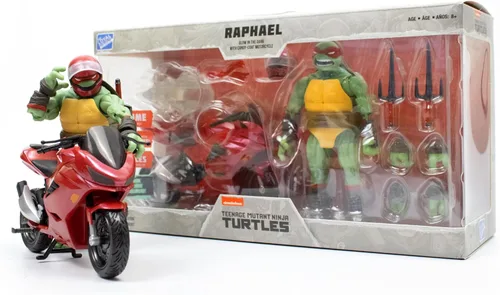 Miniatura 5 de The Loyal Subjects Teenage Mutant Ninja Turtles BST AXN IDW Raphael Figura de acción de 5 pulgadas con bicicleta deportiva metálica 'Candy Coat