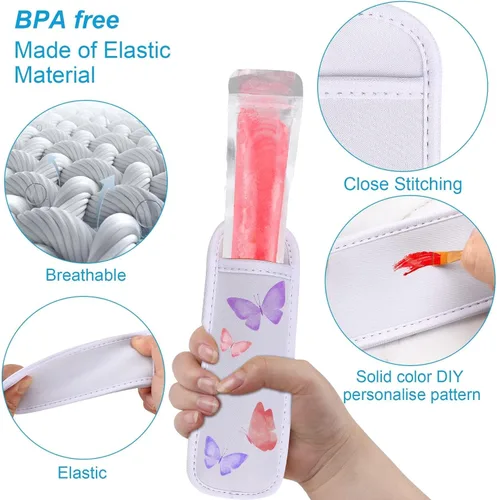 Miniatura 3 de JANYUN Paquete de 24 bolsas reutilizables para paletas de hielo, fundas anticongelantes (multicolor)