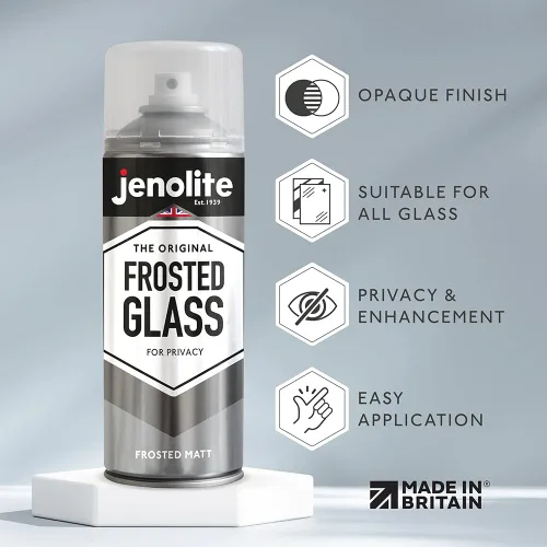 Miniatura 5 de JENOLITE Pintura para Vidrio Esmerilado Acabado Mate Opaco Espray para Ventanas para Mayor Privacidad Semitransparente para Ventanas y Puertas