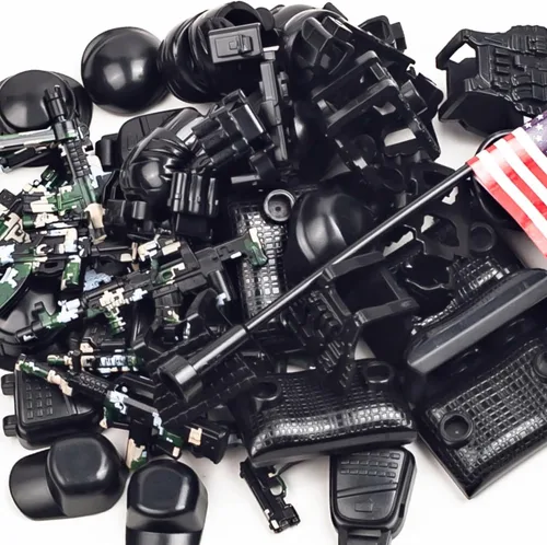 Miniatura 5 de 51 piezas de figuras de soldados de juguete, armas de camuflaje de Estados Unidos, juego de juguetes de batalla del ejército, paquete de armas, kits