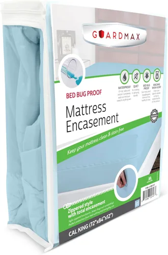 Miniatura 15 de Guardmax Funda de colchón de punto con cremallera, tamaño Queen, impermeable y a prueba de chinches, ropa de cama cómoda, suave y silenciosa con 2