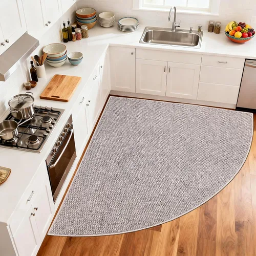 Miniatura 3 de Alfombra esquinera de cocina antideslizante, lavable, tapete circular de cocina para piso, alfombra de esquina para cocina, fregadero, lavandería
