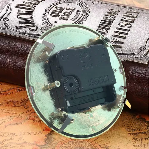Miniatura 4 de HILLHOME Mini reloj de cuarzo redondo de 4.3 pulgadas (4.331 in), movimiento de ajuste, reloj en miniatura, esfera dorada, bisel en tono dorado