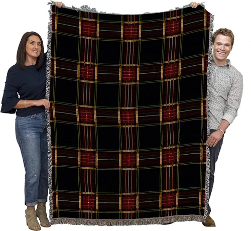 Miniatura 11 de Pure Country Weavers - Manta a cuadros Black Watch Tartan - Tapicería de regalo tejida con patrones, de algodón - Fabricada en Estados Unidos (72x54)