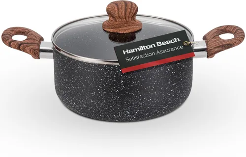 Miniatura 9 de Hamilton Beach Revestimiento de mármol antiadherente de 3 cuartos de galón con calefacción uniforme, olla de horno holandés redonda con tapa