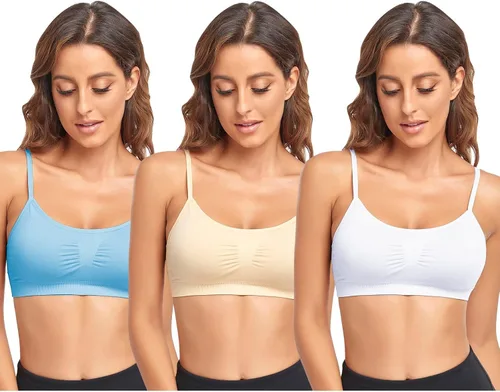 Miniatura 26 de Litthing Bralettes Padded for Women Cami Strap Bra Seamless Sportsbra Wireless Comfort Yoga Lightly T-Shirt Tank Tops