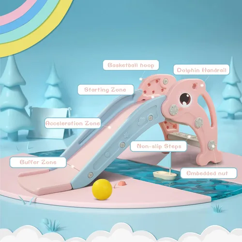 Miniatura 5 de TOBBI - Tobogán para niños, para interiores y exteriores Rosa