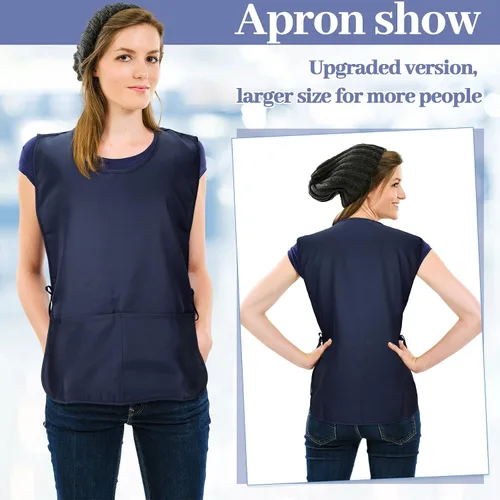 Miniatura 5 de Suhine 15 Pcs Cobbler Apron Smock Apron with 2 Deep Pockets and Side Ties Unisex Apron for work kitchen