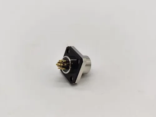 Miniatura 7 de Elecbee M12 conector hembra 8 Pin Socket 4 agujero brida montaje soldadura taza para cable