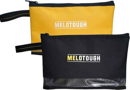 Miniatura 8 de Melo Tough - Bolsa de herramientas pequeña con cremallera, bolsa organizadora de almacenamiento duradera, paquete de 2 unidades (negro y amarillo)