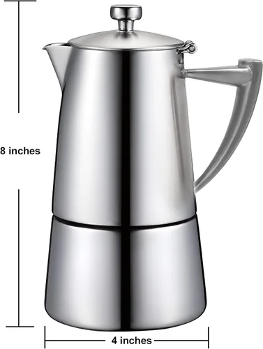Miniatura 2 de CUISINOX Roma - Máquina de café expreso de acero inoxidable satinado para estufa, 6 tazas