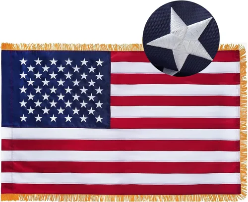 Miniatura 11 de Bandera de barco estadounidense de 12 x 18 pulgadas, bandera estadounidense pequeña bordada para exterior, banderas de Estados Unidos de doble cara