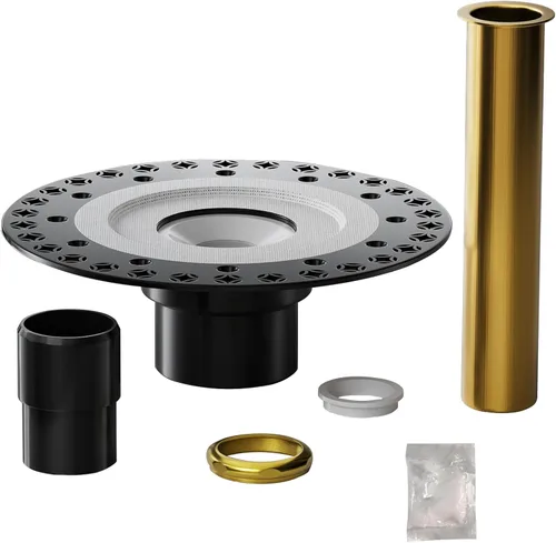Kit de desagüe de bañera independiente para bañera independiente con tubo de cola de latón y tubo de plástico ABS Negro mate