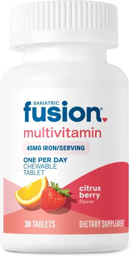 Bariatric Fusion Multivitamínico Bariátrico Una Por Día con Hierro Masticable | Sabor a Bayas Cítricas | Vitaminas para Bypass Gástrico y