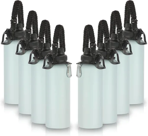 Miniatura 17 de Volhoply Botellas de agua aisladas en paquete de 2, 40 onzas, botella deportiva de acero inoxidable con asa de paracord y tapa con boquilla, taza