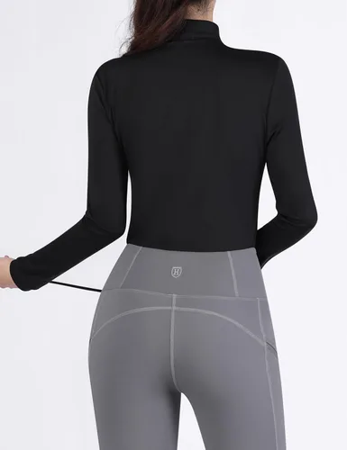 Miniatura 2 de Harrison Howard Camisa ecuestre de manga larga para mujer, con absorción de sudor, secado rápido, capa base con cremallera de 14