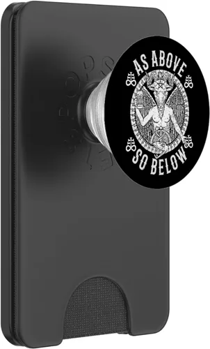 Miniatura 7 de As Arbove So Below I Satanic Baphomet PopSockets Agarre y soporte para teléfonos y tabletas, Negro