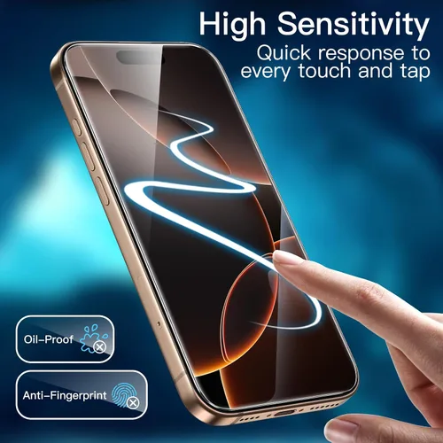 Miniatura 6 de JETech - Protector de pantalla para iPhone 16 Pro Max de 6.9 pulgadas, película de vidrio templado con herramienta de fácil instalación, compatible