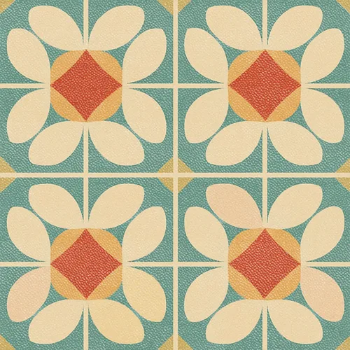 IVN 10 PIEZAS 12x12 Pulgadas Azulejos de Piso con Patrón Floral Retro de Despegar y Pegar, Adhesivos Vinilo Desmontables y Autoadhesivos para Patrón