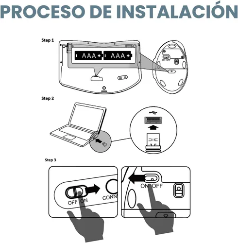 Miniatura 6 de Perixx PERIDUO-606 ES Conjunto de teclado Compacto Ergonómico inalámbrico y Ratón Vertical portátil - con reposa muñeca Ajustable y Teclas
