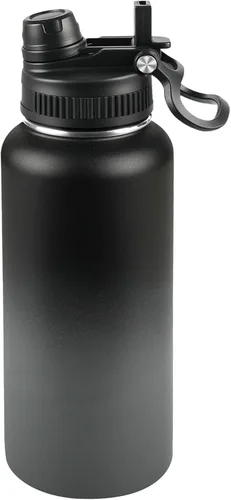 Miniatura 18 de Botella de agua aislada de 22 onzas, tapa 2 en 1 a prueba de fugas (sorbo/pajilla) + asa, botella de acero inoxidable para deportes, viajes, trabajo
