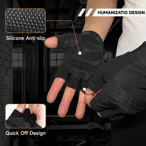 Miniatura 3 de VWX - Guantes de entrenamiento antideslizantes con palma de gel para hombres y mujeres, con tela que absorbe el sudor para gimnasio, levantamiento