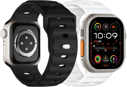 Miniatura 15 de Correa deportiva compatible con Apple Watch Ultra 2 Band de 1.929 in 1.811 in 1.772 in 1.732 in 1.654 in para hombres, correas de silicona suave