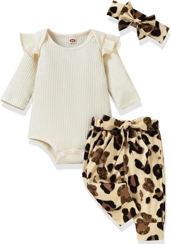 Aalizzwell Preemie - Conjunto de ropa para bebé recién nacido, mameluco acanalado, pantalones para otoño e invierno
