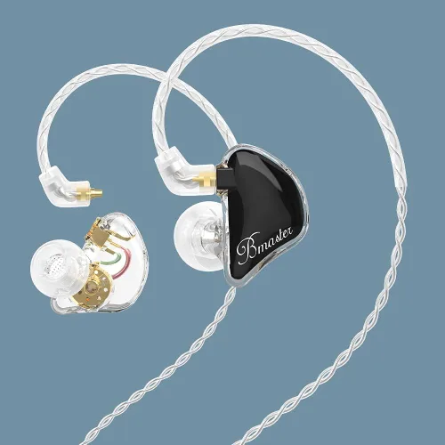 Miniatura 3 de BASN Monitores intrauditivos, Bmaster Triple Driver HiFi estéreo con aislamiento de ruido y graves mejorados para músicos, grabación de audio