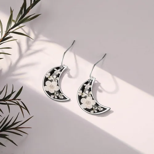 Miniatura 21 de Forget-Me-Not and Queen Anne's Lace Pressed Wildflower Earrings Pressed Flower Earrings Handmade Drop and Dangle Earrings Gift for Woman