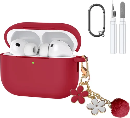 Miniatura 18 de Compatible con funda AirPods Pro 3, bonita funda protectora de silicona para Apple AirPods Pro 3 con kit de limpieza y llavero, accesorios