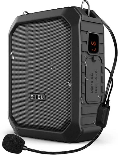 Amplificador de voz personal para profesores - Altavoz portátil con micrófono de auriculares con cable de 18 W, impermeable, IPX5, cintura mejorador
