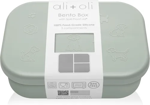 Miniatura 14 de Ali+Oli Caja de Bento de Silicona (Azul) Lonchera para Niños, Pequeños, Preescolares y Adultos Sin BPA y a Prueba de Derrames Ideal para Escuela
