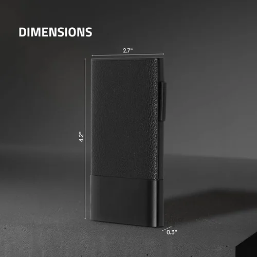 Miniatura 3 de Fidelo Cartera minimalista para hombre – Soporte delgado para tarjetas de crédito con clip para dinero, bolsillo frontal con bloqueo RFID, Cuero sin