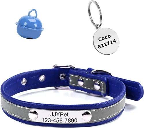 Miniatura 12 de Collares de gato reflectantes personalizados con etiqueta de nombre y placa, collar de gato personalizado grabado con nombre y teléfono, collar