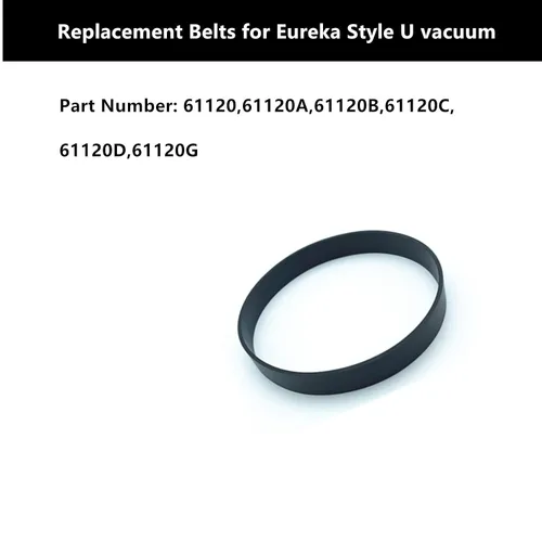 Miniatura 2 de Correas de repuesto para aspiradora Eureka Style U, compatible con modelos AS1000, 4100, 4700, 5190, 5700, parte # 61120A, 61120G, (2 correas)