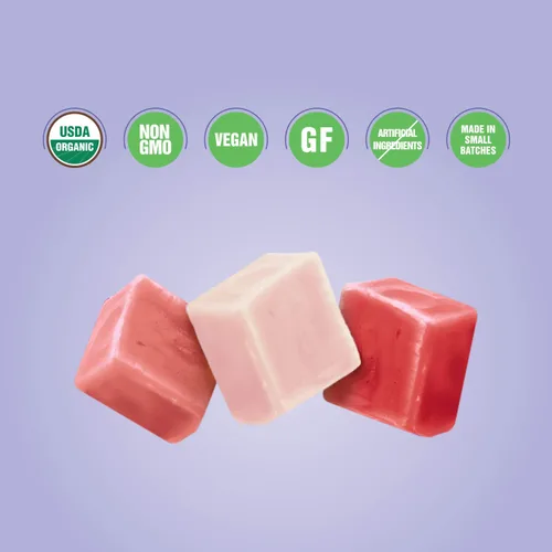Miniatura 2 de Caramelos masticables orgánicos ácidos, bolsa de 5 onzas, sabor a frambuesa, manzana y cereza, sin HFCS, gluten o ingredientes falsos, 100% veganos