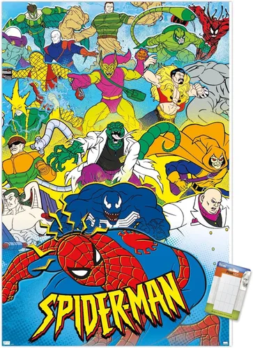 Miniatura 10 de Marvel Comics Spider-Man - Póster animado de pared de los años 90, 34 pulgadas de largo x 22.4 W, versión premium sin marco