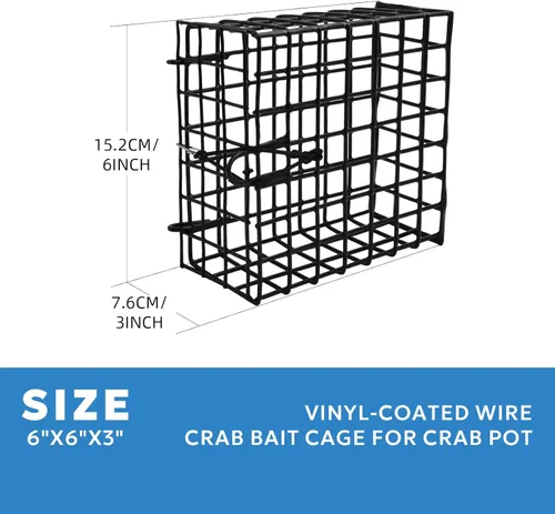 Miniatura 2 de Jaulas de Señuelo para Cangrejos con Recubrimiento de Vinilo para Trampa de Cangrejos de Alta Resistencia, Caja de Jaula 6"x6"x3
