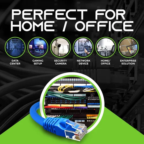 Miniatura 3 de GearIT Paquete de 20 cables de conexión Ethernet Cat5e de 5 pies, cable de red LAN RJ45 sin enganches, color azul